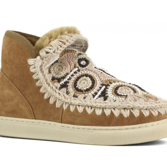 mou Eskimo Crochet ankle boots, NIB,  Size 37,  Cognac, Style MU.FE111046A - Picture 3 of 11